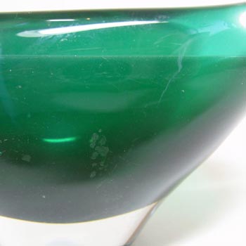Magnor Scandinavian 70s Green Cased Glass Bowl - Signed