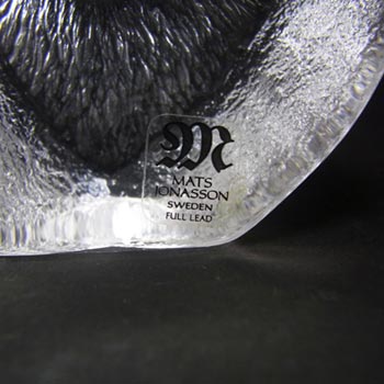 Mats Jonasson #3699 Glass Paperweight Dog Sculpture - Signed
