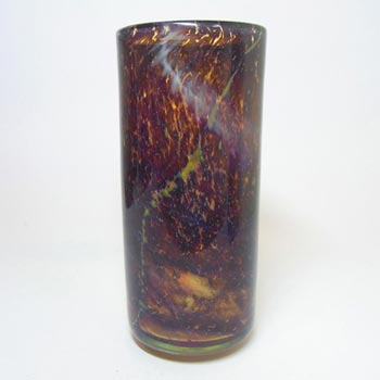 Mdina 'Tortoiseshell' Maltese Brown Glass Vase - Signed