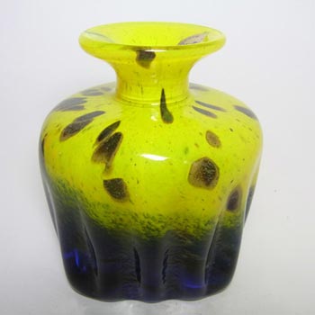 Maltese Mtarfa Organic Yellow + Blue Art Glass Vase