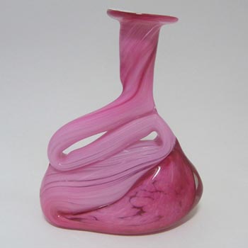 Mtarfa Organic Pink Glass Sculpture Vase - Labelled