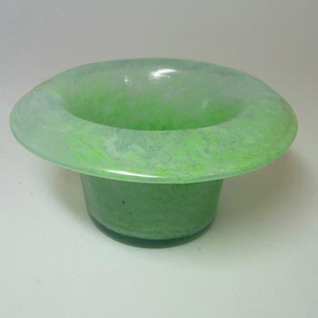 Nazeing 1950\'s Clouded Green Bubble Glass Posy Bowl