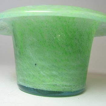 Nazeing 1950's Clouded Green Bubble Glass Posy Bowl