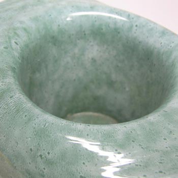 Nazeing? Clouded Mottled Green Bubble Glass Posy Vase