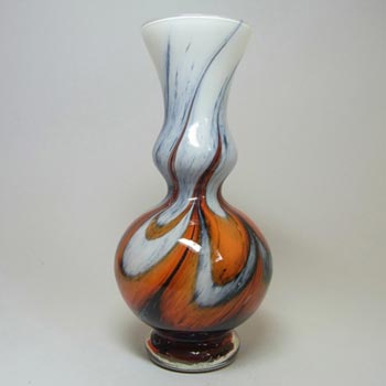 Italian V.B. Opaline Florence Marbled Orange Glass Vase