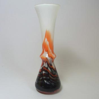 V.B. Opaline Florence Italian Marbled Orange Glass Vase