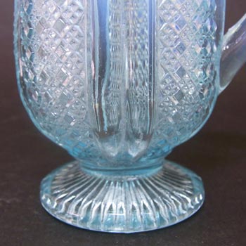 Davidson 1900s Blue Pearline Glass 'Lords & Ladies' Jug
