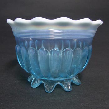 Davidson 1900s Blue Pearline Glass \'Lady Caroline\' Bowl