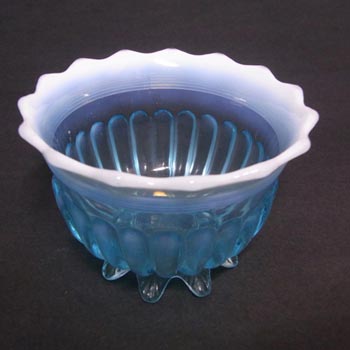 Davidson 1900s Blue Pearline Glass 'Lady Caroline' Bowl