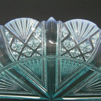 Davidson 1900 Blue Pearline Glass 8.25" 'Lords & Ladies' Bowl