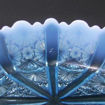 Davidson 1900 Blue Pearline Glass Lady Chippendale Bowl