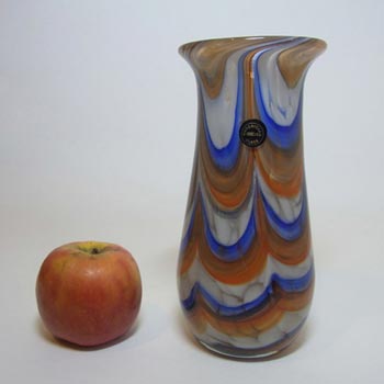 Phoenician Maltese Orange + Blue Glass Vase - Signed