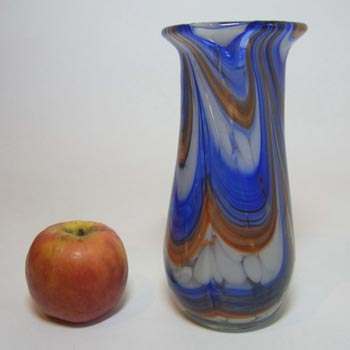 Phoenician Maltese Orange + Blue Glass Vase - Signed
