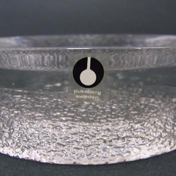 Swedish Pukeberg Glass Bowl or Paperweight - Labelled
