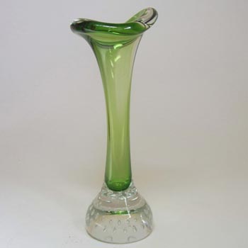Swedish Aseda Green Glass Jack In The Pulpit/Bone Vase
