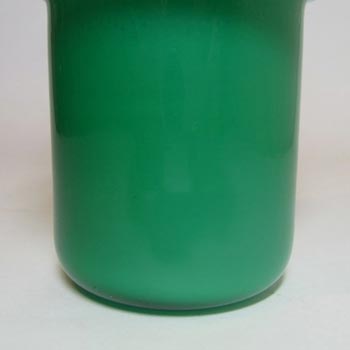 Scandinavian / Swedish Retro Green Cased Glass Hooped Vase