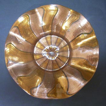 Salviati 1950's Copper Aventurine Murano Glass Plate