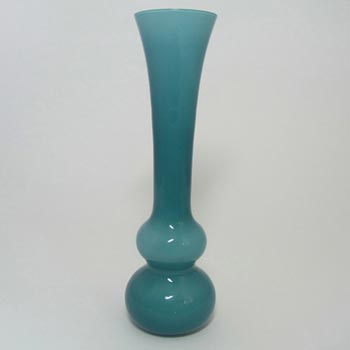 Empoli 1970\'s Italian Blue Retro Cased Glass Vase