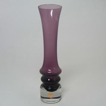 Sea Glasbruk 1970s Swedish Purple Glass Vase - Labelled