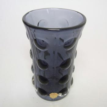 Sea Glasbruk/Kosta Swedish Purple Glass Vase - Labelled