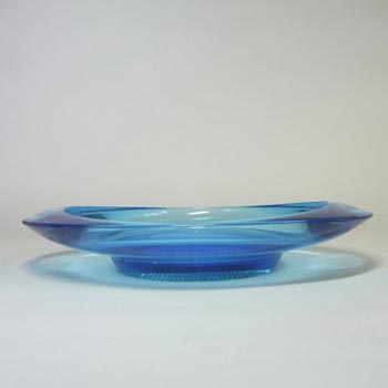 Sklo Union Rudolfova Hut Blue Glass Bowl - Adolf Matura
