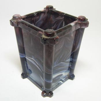 Sowerby #1223 Victorian Purple Malachite/Slag Glass Vase