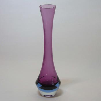 Murano/Sommerso 1950's Purple & Blue Glass Stem Vase