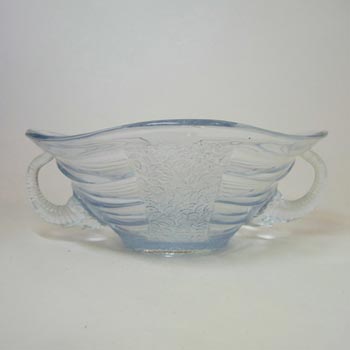 Sowerby #2614 Art Deco 1930\'s Blue Glass Elephant Bowl