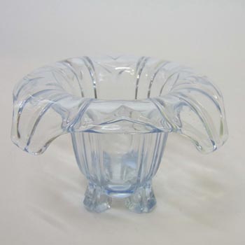 Sowerby #2631 Art Deco 1930\'s Blue Glass Posy Bowl/Vase