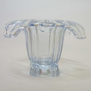 Sowerby #2631 Art Deco 1930's Blue Glass Posy Bowl/Vase