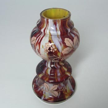 Welz Bohemian Brown & White Marbled Glass Vase