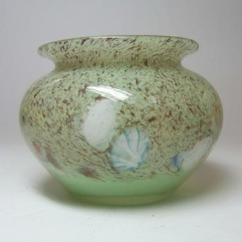 Vasart or Strathearn Green Mottled Glass Vase V015