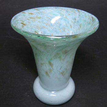 Vasart or Strathearn Aventurine Blue Glass Vase V022