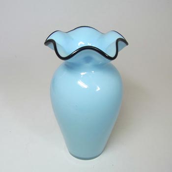 1930's Bohemian Retro Blue & Black Tango Glass Vase