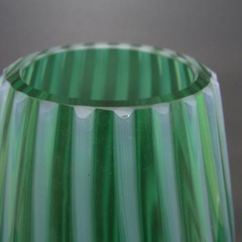 Harrachov Czech Green Opalescent Glass Vase by Milan Metelak