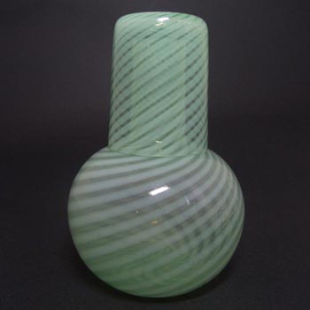 Victorian Uranium Striped Green Glass Carafe & Tumbler