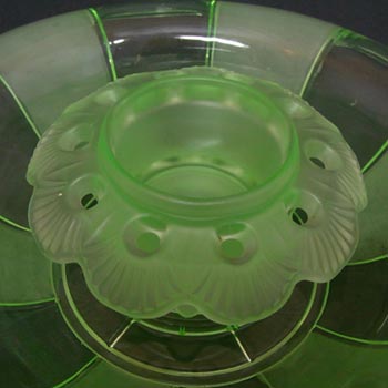 Walther Art Deco Uranium Glass 'Gorlitz' Bowl & Frog