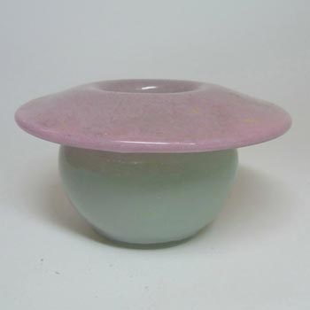 Vasart Signed Pink & Green Mottled Glass Vase V003