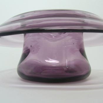 Thomas Webb Amethyst Glass 'Venetian Ripple' Posy Bowl - Marked