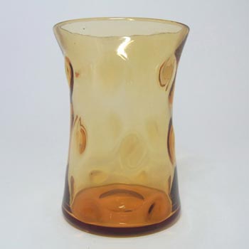 Thomas Webb Stourbridge Amber Glass Vase - Acid Stamped