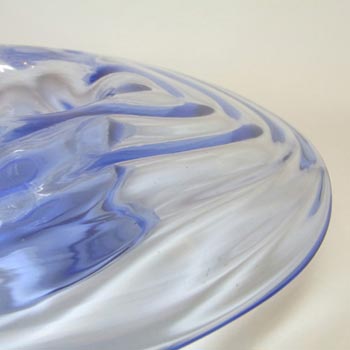 Thomas Webb Blue Glass 'Venetian Ripple' Vase - Marked