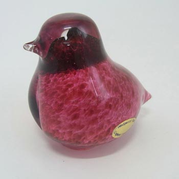 Wedgwood Speckled Pink Glass Fledgling Bird RSW429 - Marked