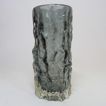 Whitefriars #9689 Baxter Pewter Glass 6" Textured Bark Vase