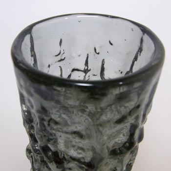 Whitefriars #9689 Baxter Pewter Glass 6" Textured Bark Vase