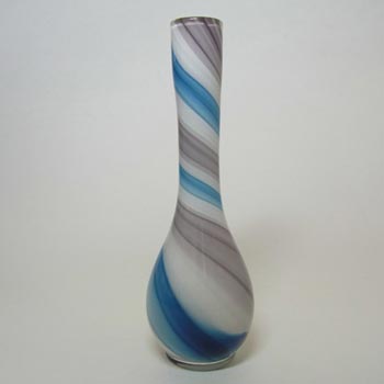 (image for) Japanese Purple, Blue & White Vintage Glass Bud Vase