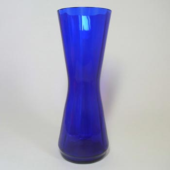 Scandinavian/Swedish? 1960's Blue Glass Ribbed Vase