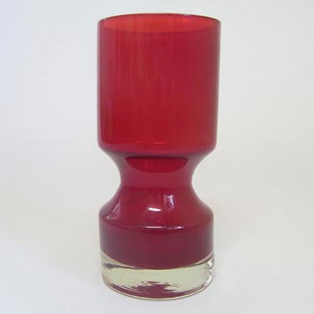 Alsterfors #AV229/11 Scandinavian Red Cased Glass 4.5" Vase
