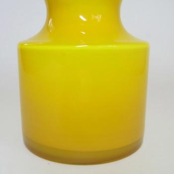 Alsterfors #S5014 Yellow Hooped Glass Vase Signed "P Ström 68"