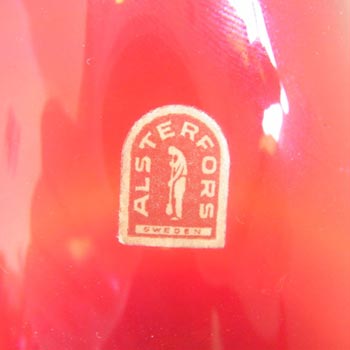 Alsterfors Swedish Red Vase/Brandy Glass - Labelled