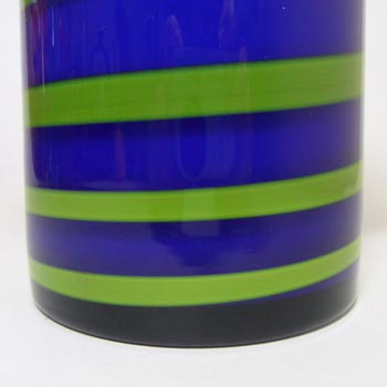 Alsterfors #S5122 Blue & Green Glass Vase Signed "P. Ström 69"